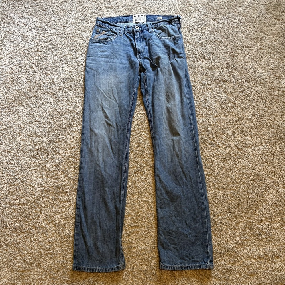 Ariat M4 Relaxed Straight Leg Men's 32x33 Blue Jeans Western